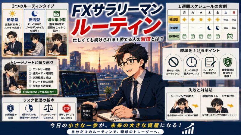 【サラリーマンのFX習慣】1日30分のルーティンで安定して勝つ方法