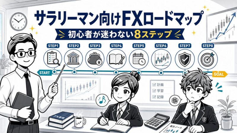 【サラリーマン向けFXロードマップ】FX初心者が始め方から取引まで迷わない8ステップ 