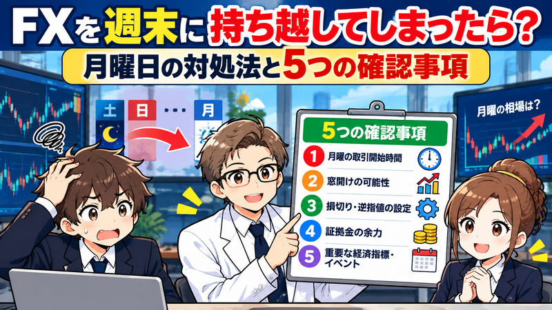 【FXを週末に持ち越してしまったら？】月曜日の対処法と5つの確認事項 